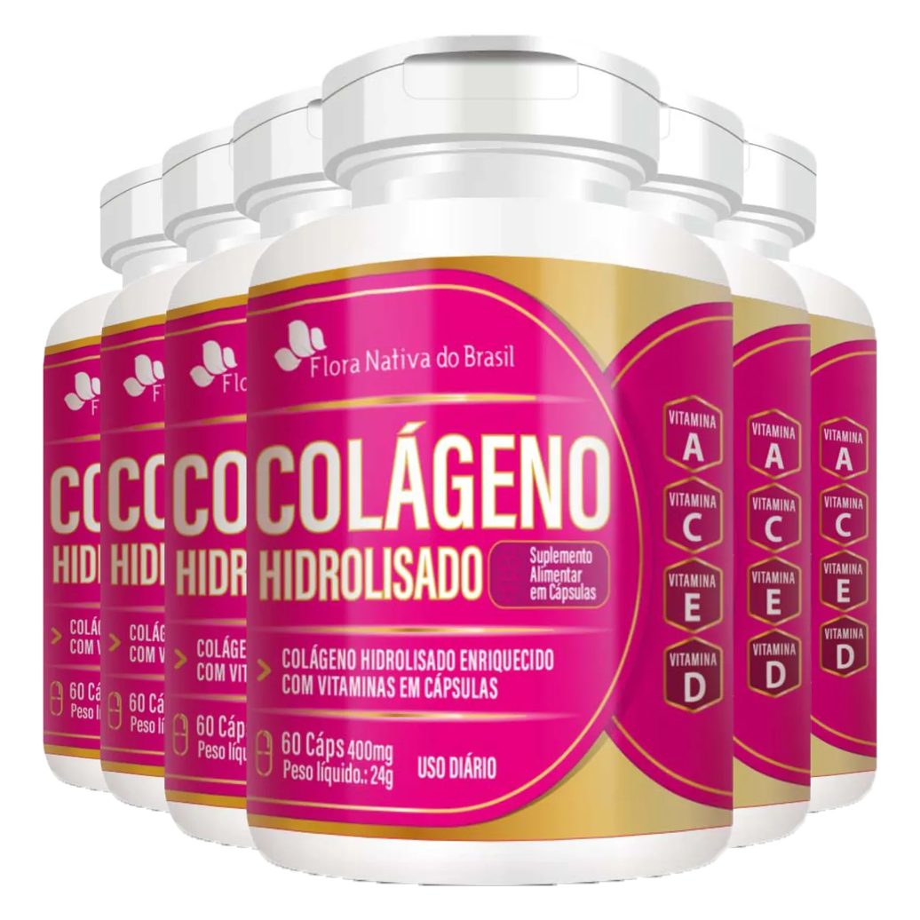 Colágeno Hidrolisado 400mg 6 X 60 cápsulas - Flora Nativa
