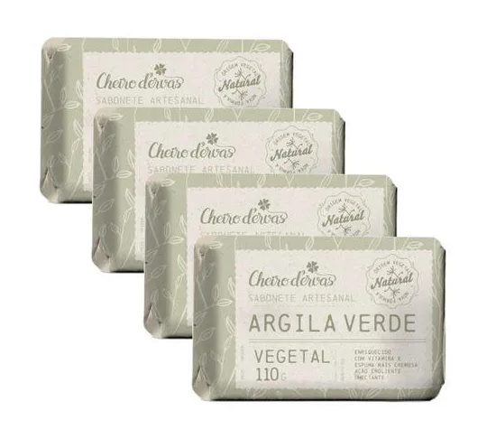 Sabonete de Argila 4 X 110g - Cheiro de Ervas