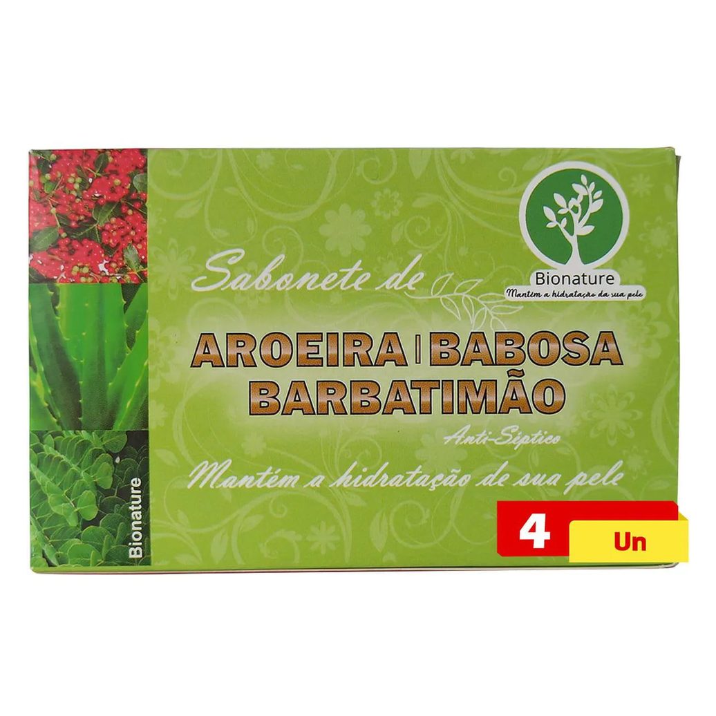 Sabonete de Aroeira Babosa e Barbatimão 4 X 110g Bionature