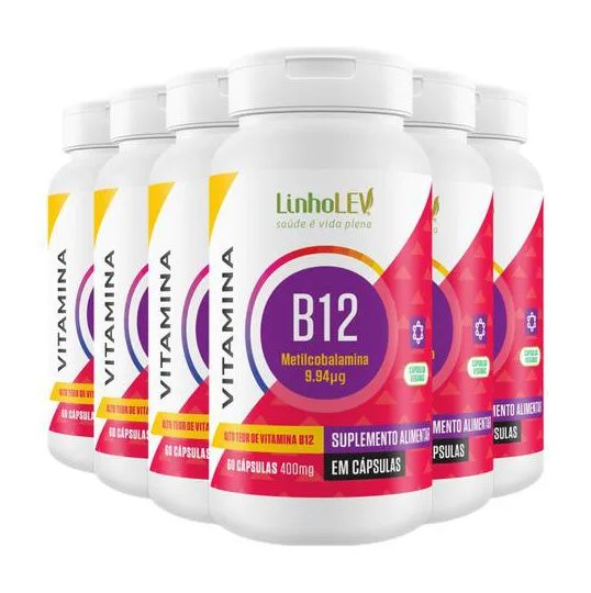 Kit 6 Vitamina B12 Metilcobalamina 60 Capsulas - Linho Lev