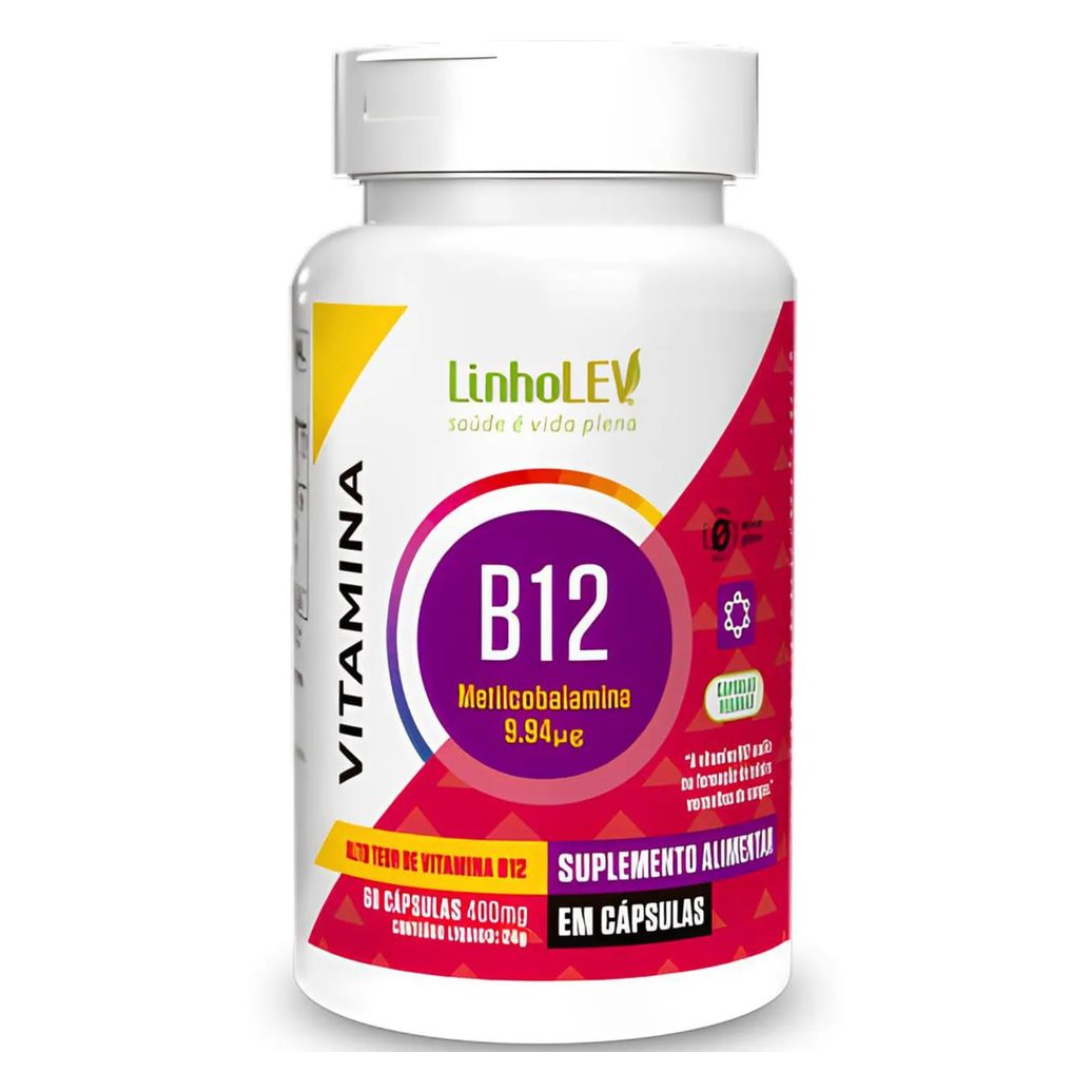 Vitamina B12 Metilcobalamina 60 cápsulas Linho Lev