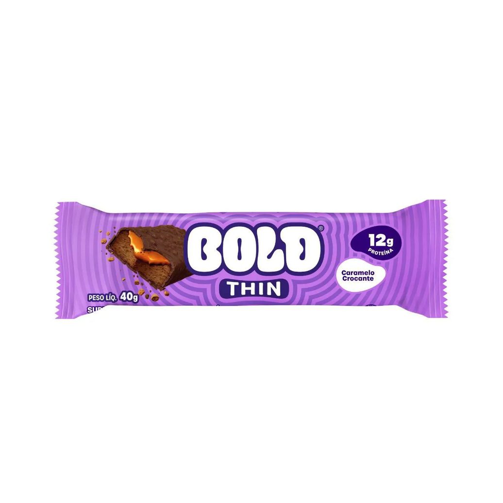 Barra de Proteína Bold Thin Caramelo Crocante 40g