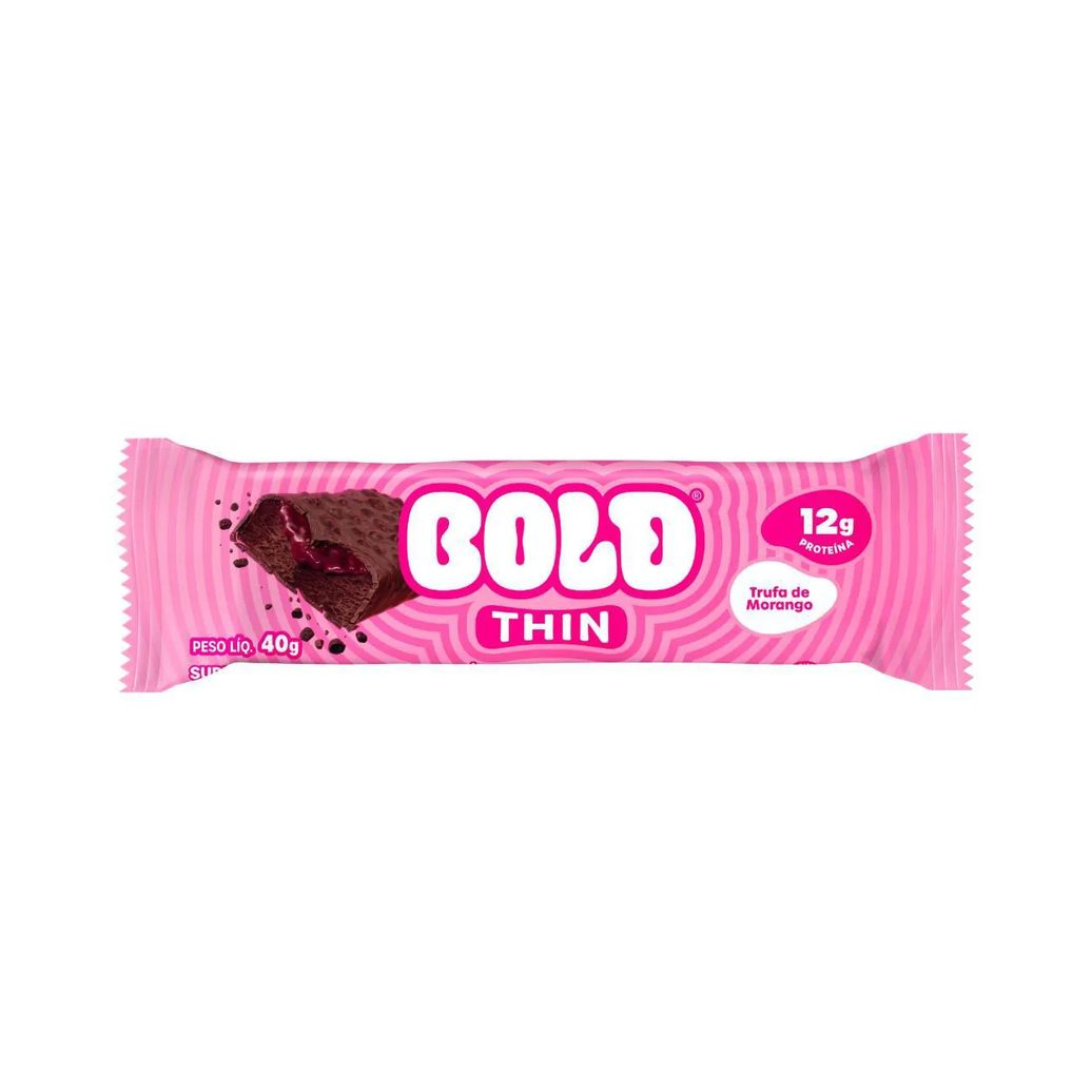 Barra de Proteína Bold Thin Trufa de Morango 40g