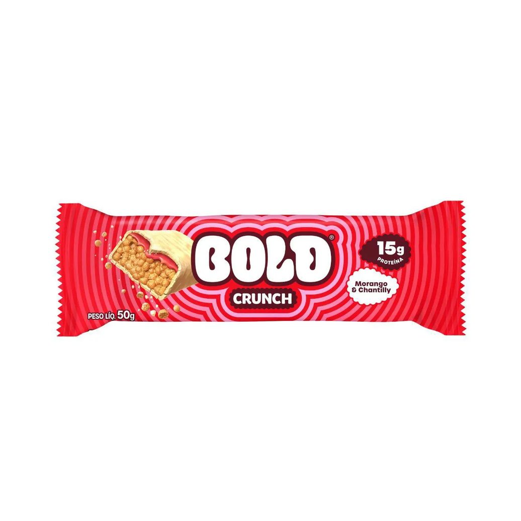 Barra de Proteína Bold Crunch Morango & Chantilly 50g