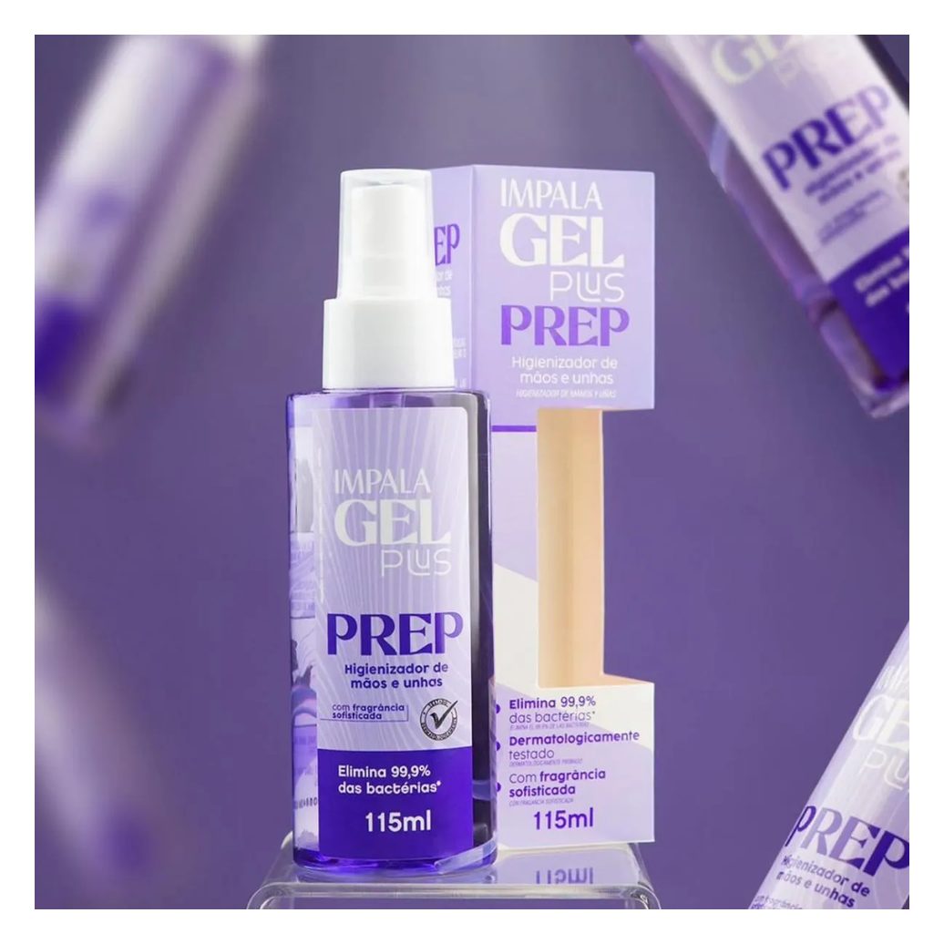 Spray Higienizador Prep Mãos Unhas Gel Plus Impala 115Ml