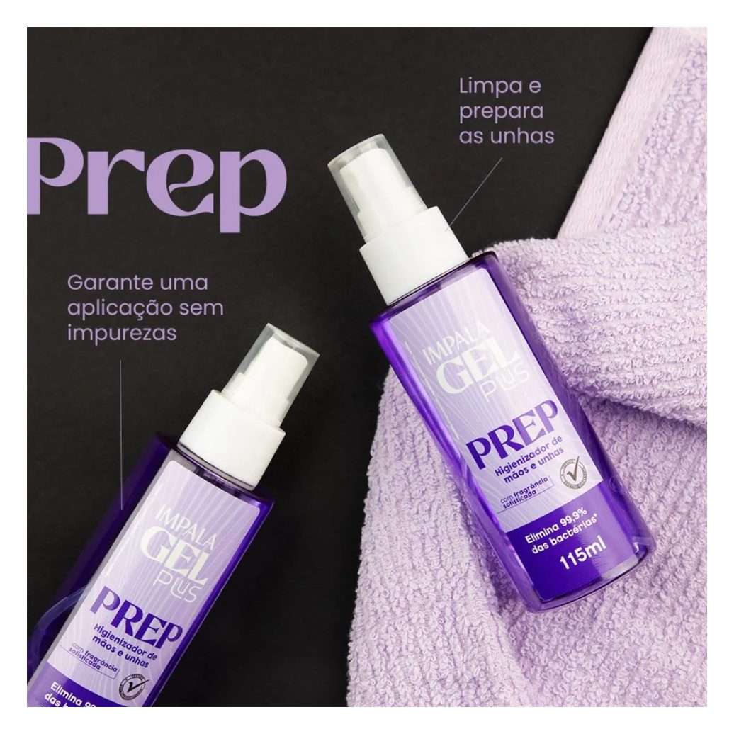 Spray Higienizador Prep Mãos Unhas Gel Plus Impala 115Ml