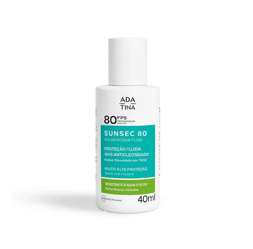 Ada Tina Sunsec Solar Acqua Fluid Fps 80 - Protetor Solar 40Ml