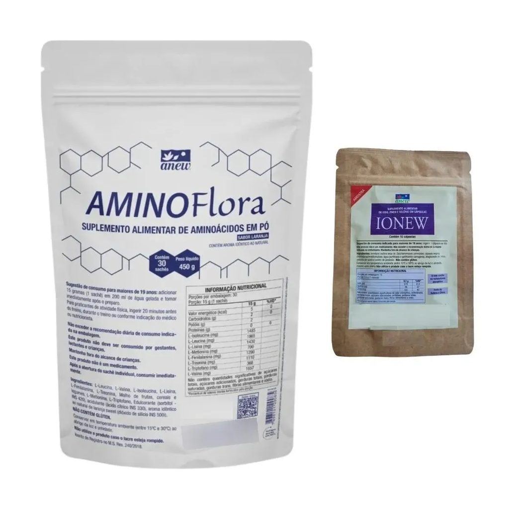 AMINOFLORA ANEW 450G + 01 SACHê IONEW ANEW 15 CáPS