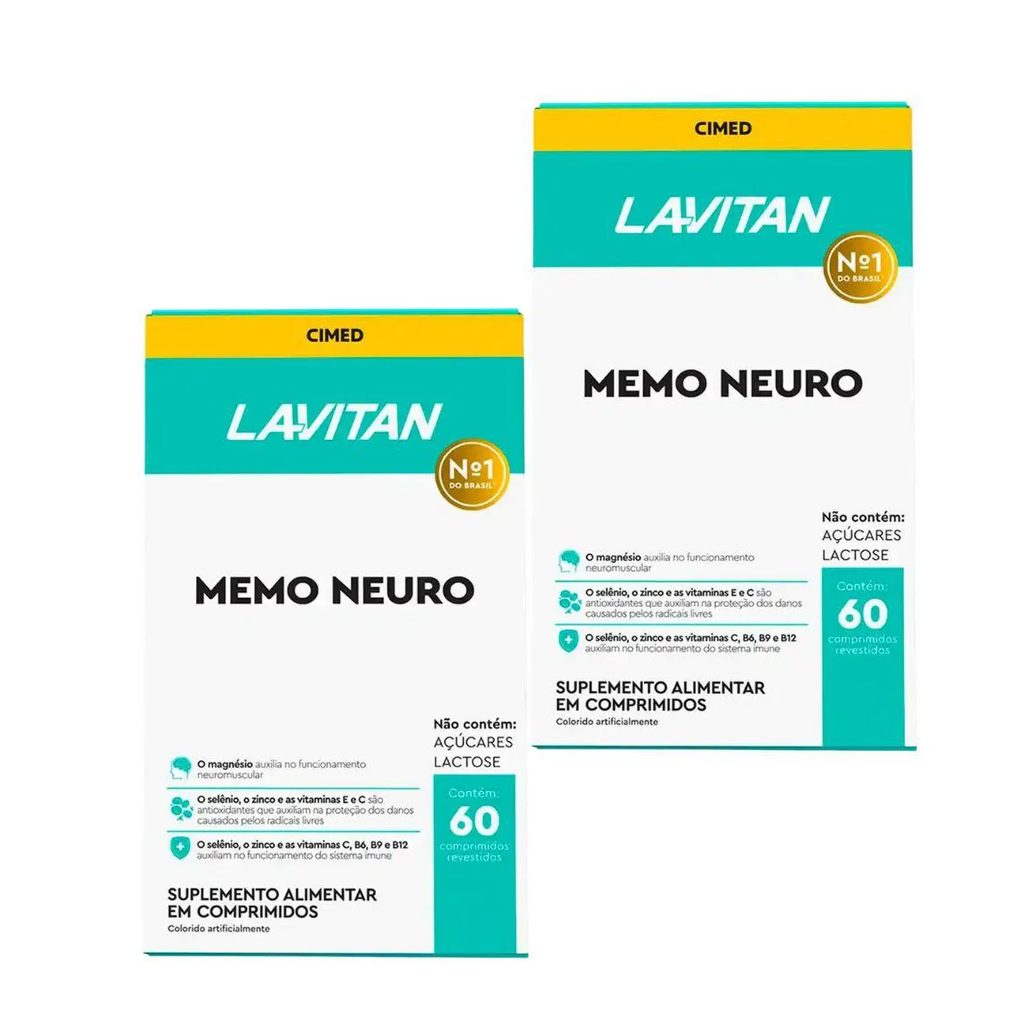 Kit 2 Unidades Lavitan Memo Neuro Cimed com 60 Capsulas
