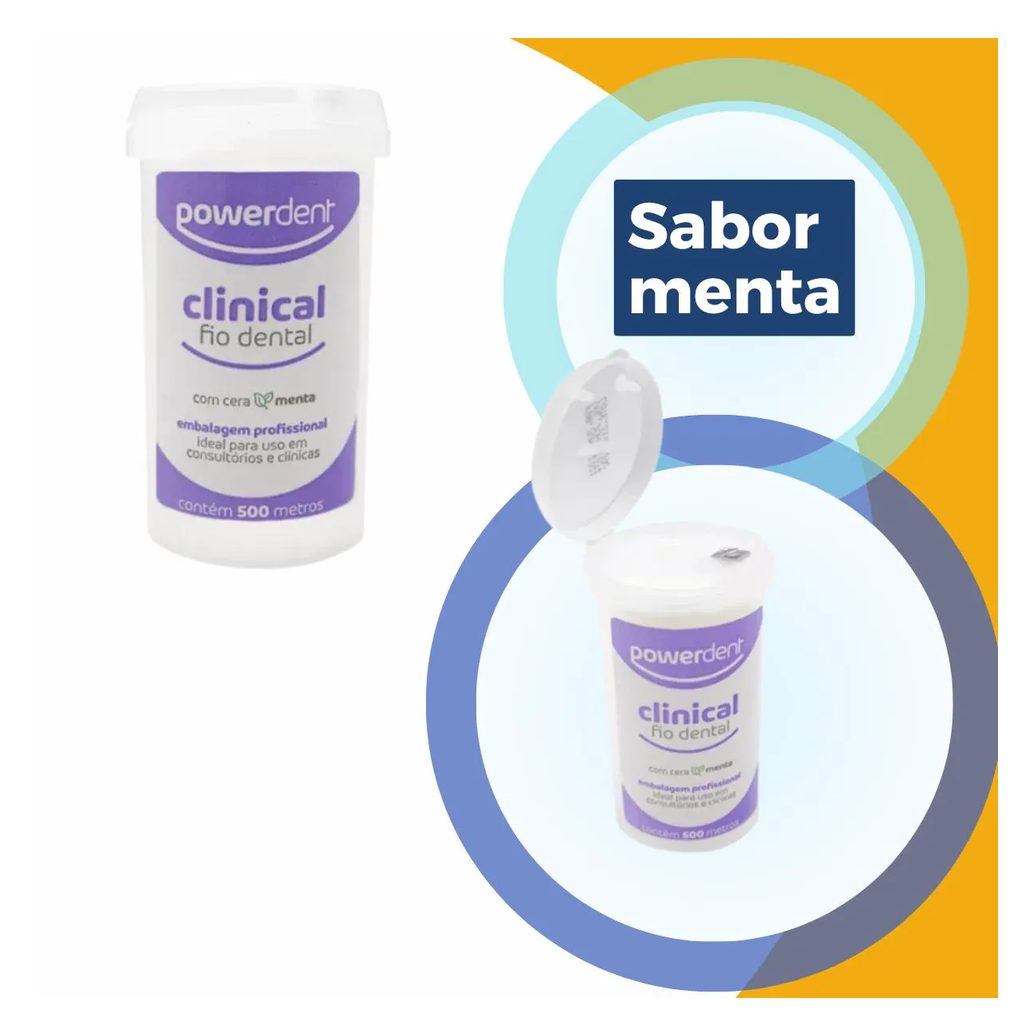 Fio Dental Sabor Menta Clinical 500 M Econômico Powerdent
