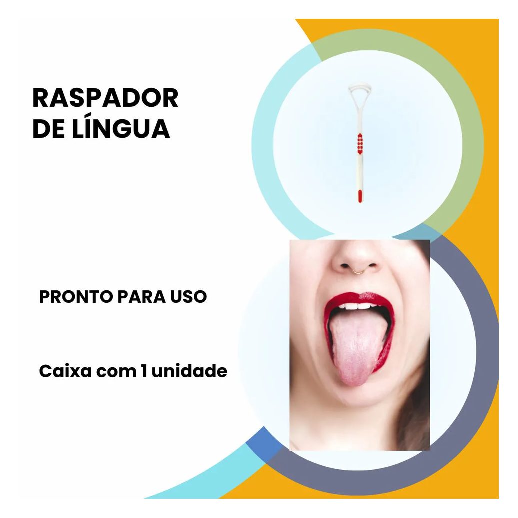 Limpador Raspador de Lingua Powerlimp Higiene Bucal Cores Azul