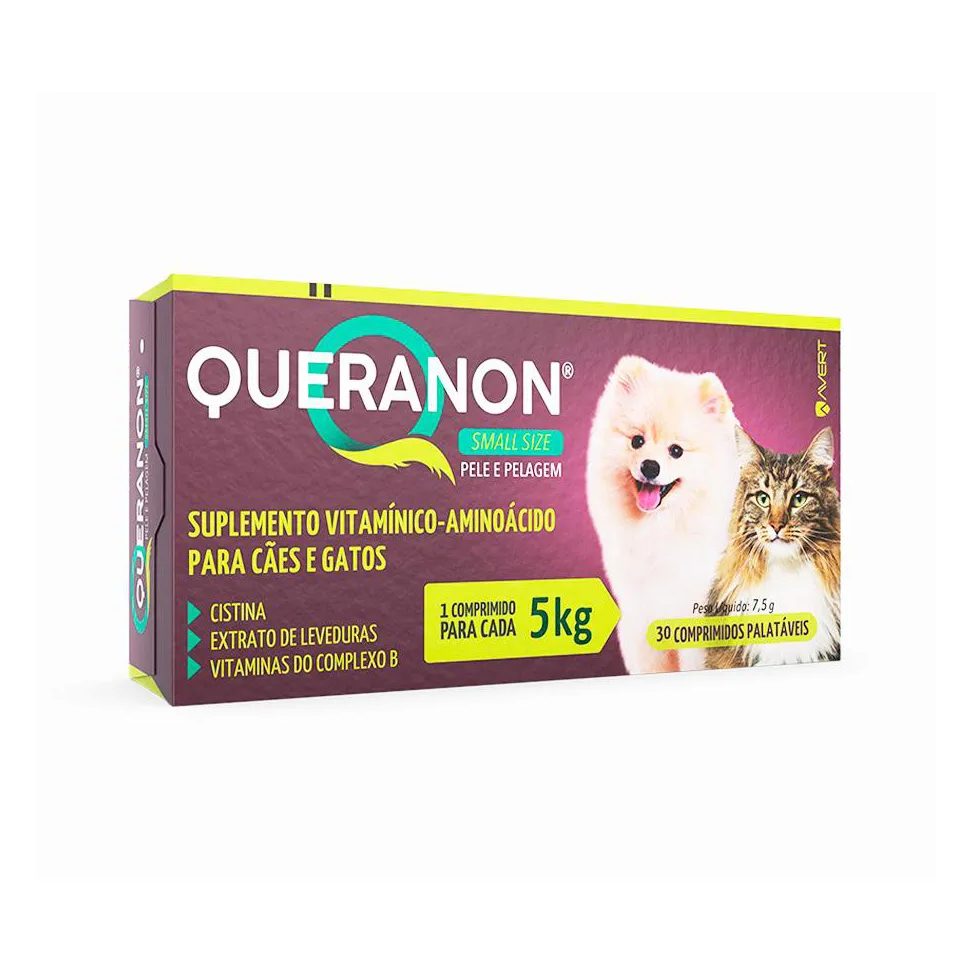 Queranon Small Size - Cães E Gatos Até 5kg - 7,5g - 30 comprimidos