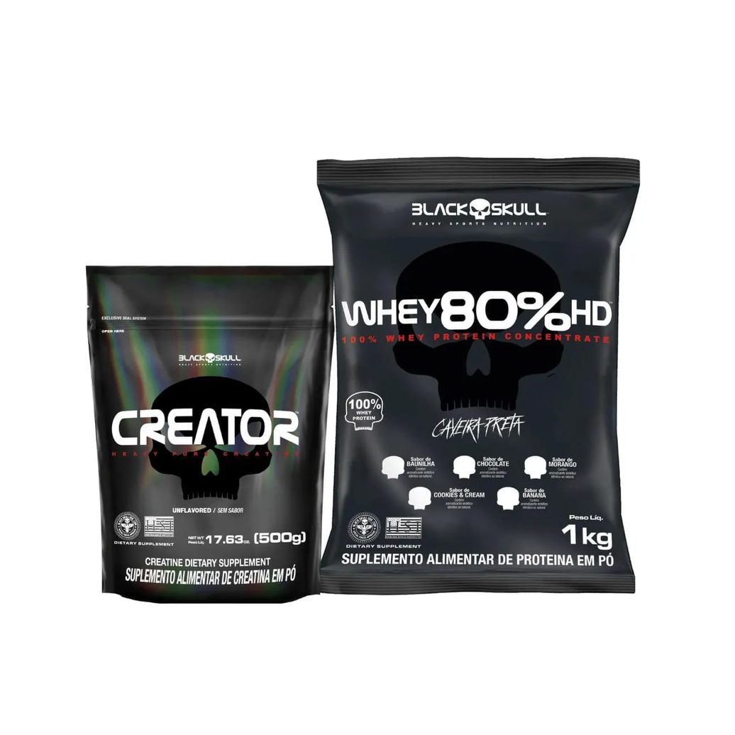 COMBO WHEY 80% HD + CREATOR 500G NA NA Baunilha