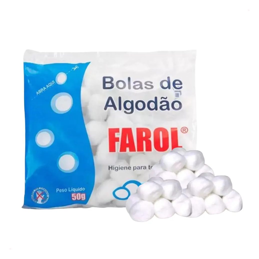 Kit com 10 Algodão Hidrofilo Bolas 50 Gr Biodegradavel Macio