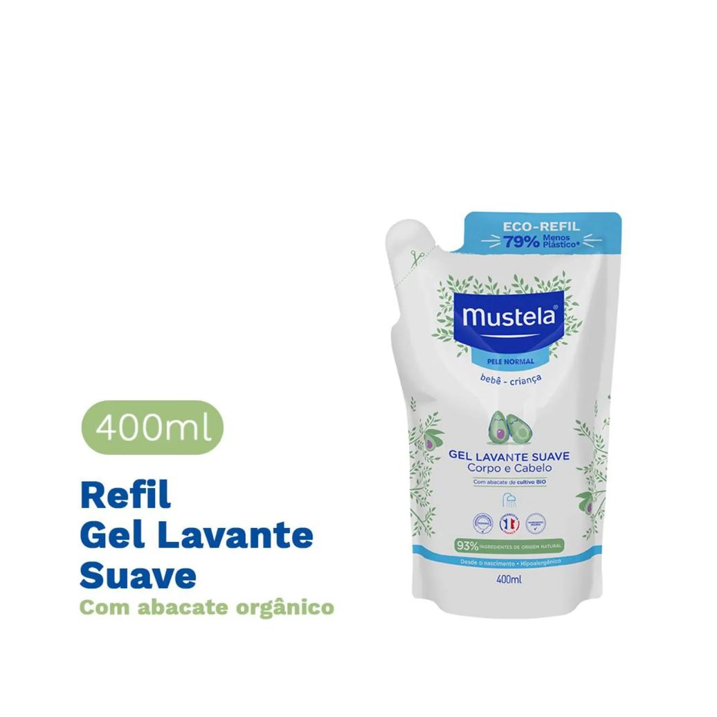 Refil Gel Lavante Suave Mustela Pele Normal 400ml