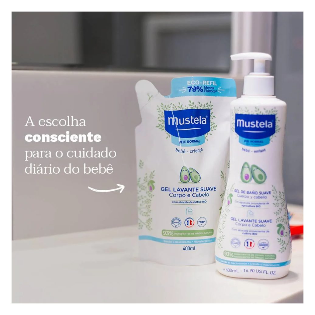 Refil Gel Lavante Suave Mustela Pele Normal 400ml