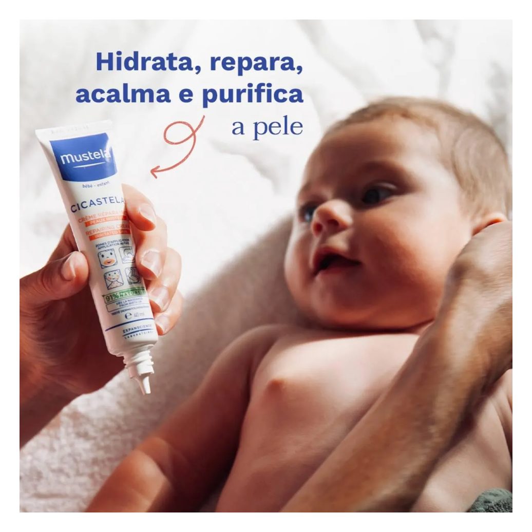 Creme Reparador Hidratante Mustela Bebê Cicastela Pele Sensibilizada com 40ml