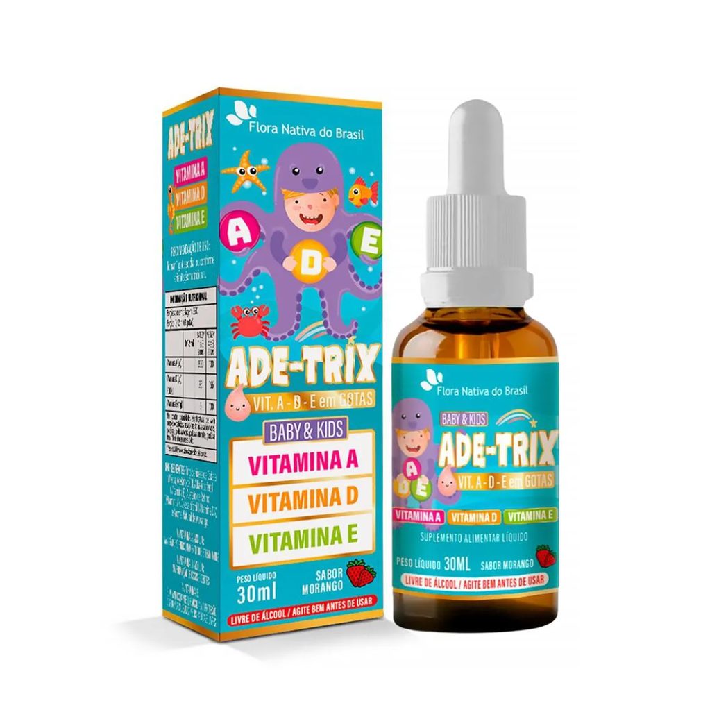 Ade-trix Kids (vitamina A, D e E) Sabor Morango 30ml Flora Nativa