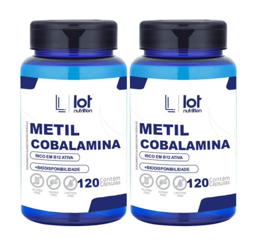 Kit 2un Metilcobalamina 120 cápsulas B12 sem Sabor