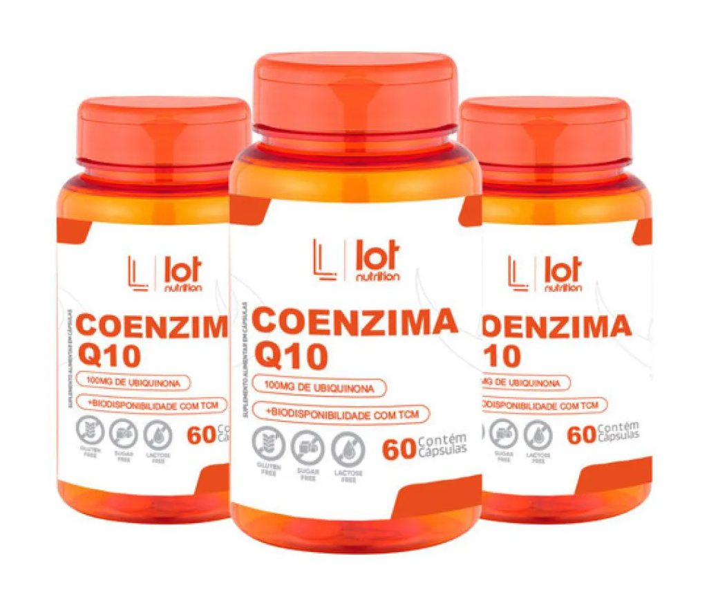 Kit 3un Coenzima Q10 100mg 60 cápsulas sem Sabor