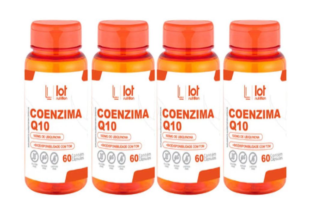 Kit 4un Coenzima Q10 100mg 60 cápsulas sem Sabor