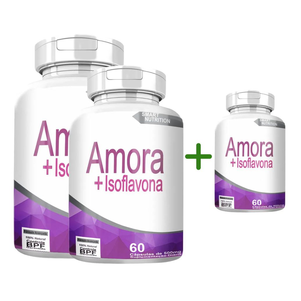 Amora com Isoflavona Compre 2 Leve 3 com Total de 180 cápsulas