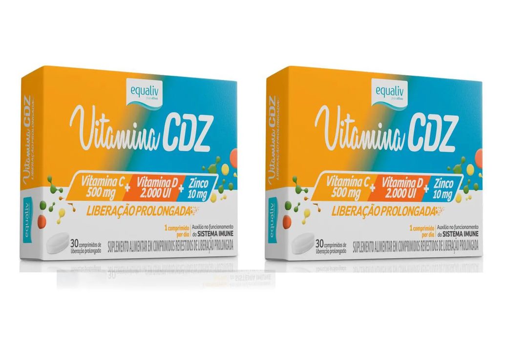 KIT 2 VITAMINA CDZ C+D+ZINCO COM 30 CáPSULAS - EQUALIV
