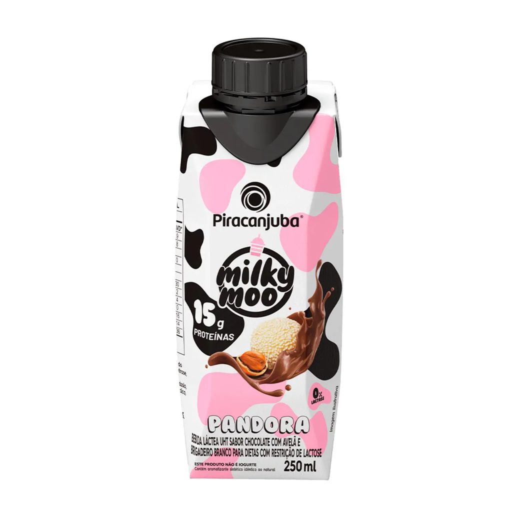 Bebida Láctea Proteica Piracanjuba Milky Moo 15g Proteínas Zero Lactose Pandora 250ml