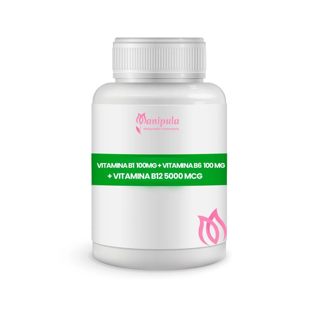 Vitamina B1 100 Mg + Vitamina B6 100 Mg + Vitamina B12 5000 Mcg - Capsula Vegetal | 30 Doses