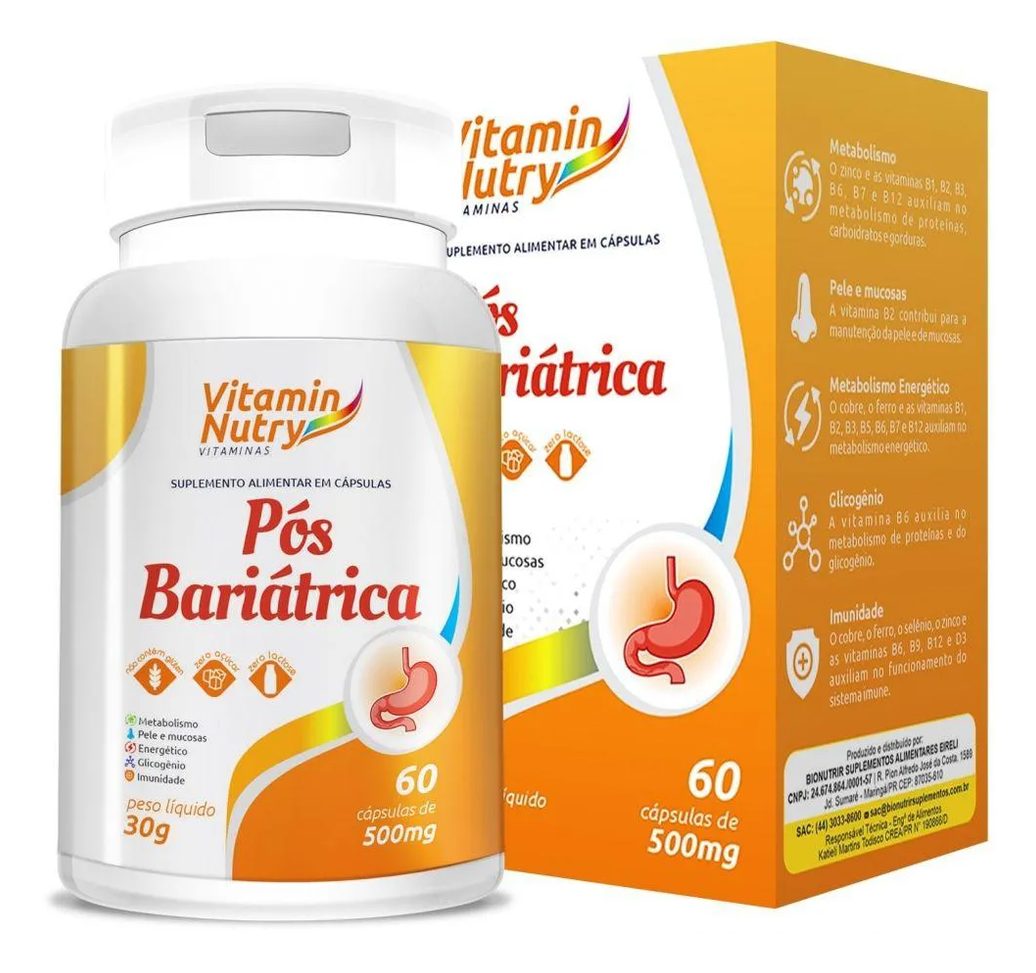 Pós Bariátrica 500mg (60 cápsulas) - Padrão: Único