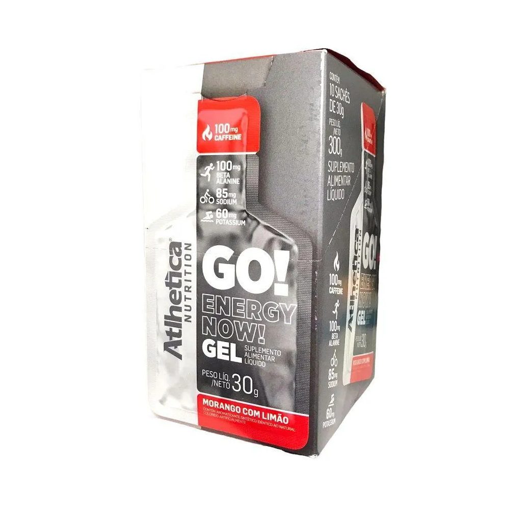 Go Energy Now Gel (display 10 Unid. 30g) - Morango com Limão