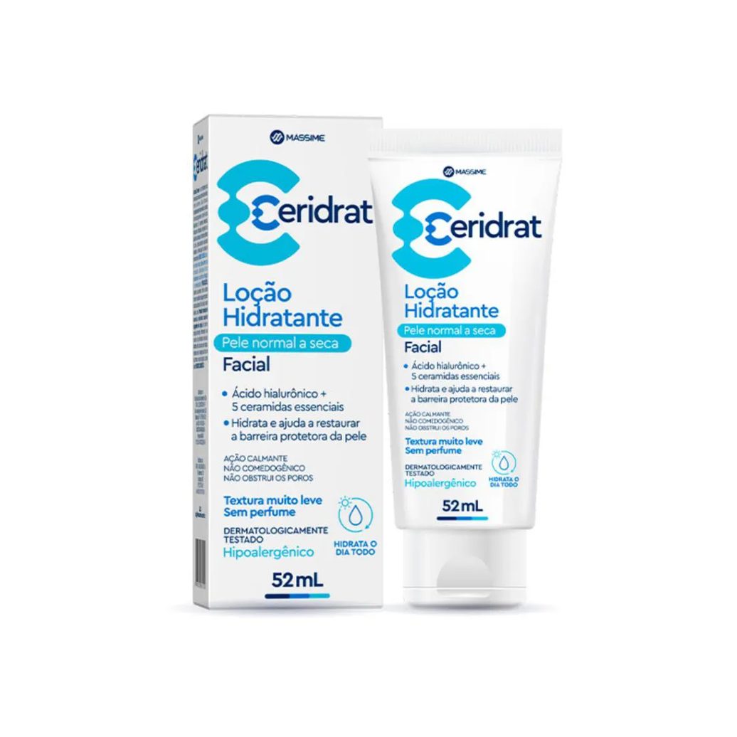Ceridrat Loção Facial Hidratante Pele Normal a Seca 52ml Similiar Cerave