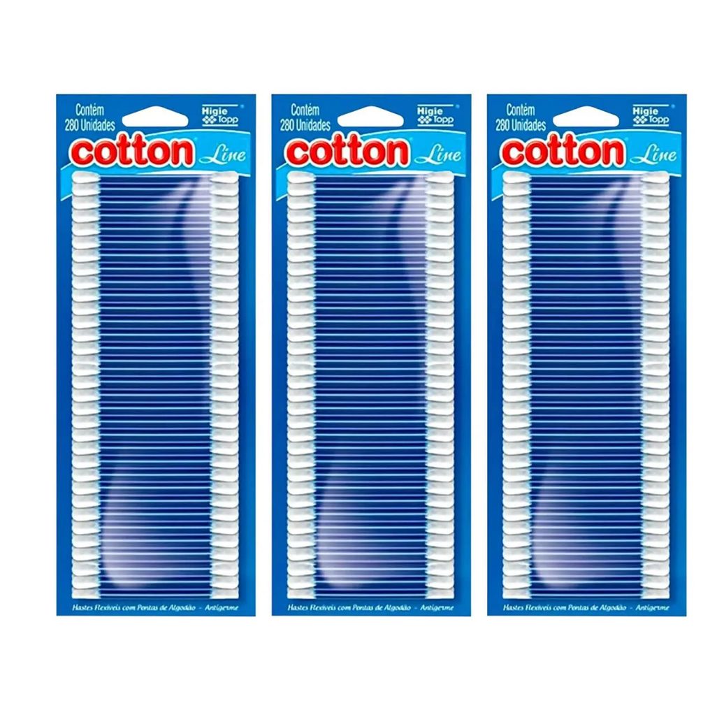 Kit C3 Hastes Flexíveis Pontas Algodão - Cotton Line