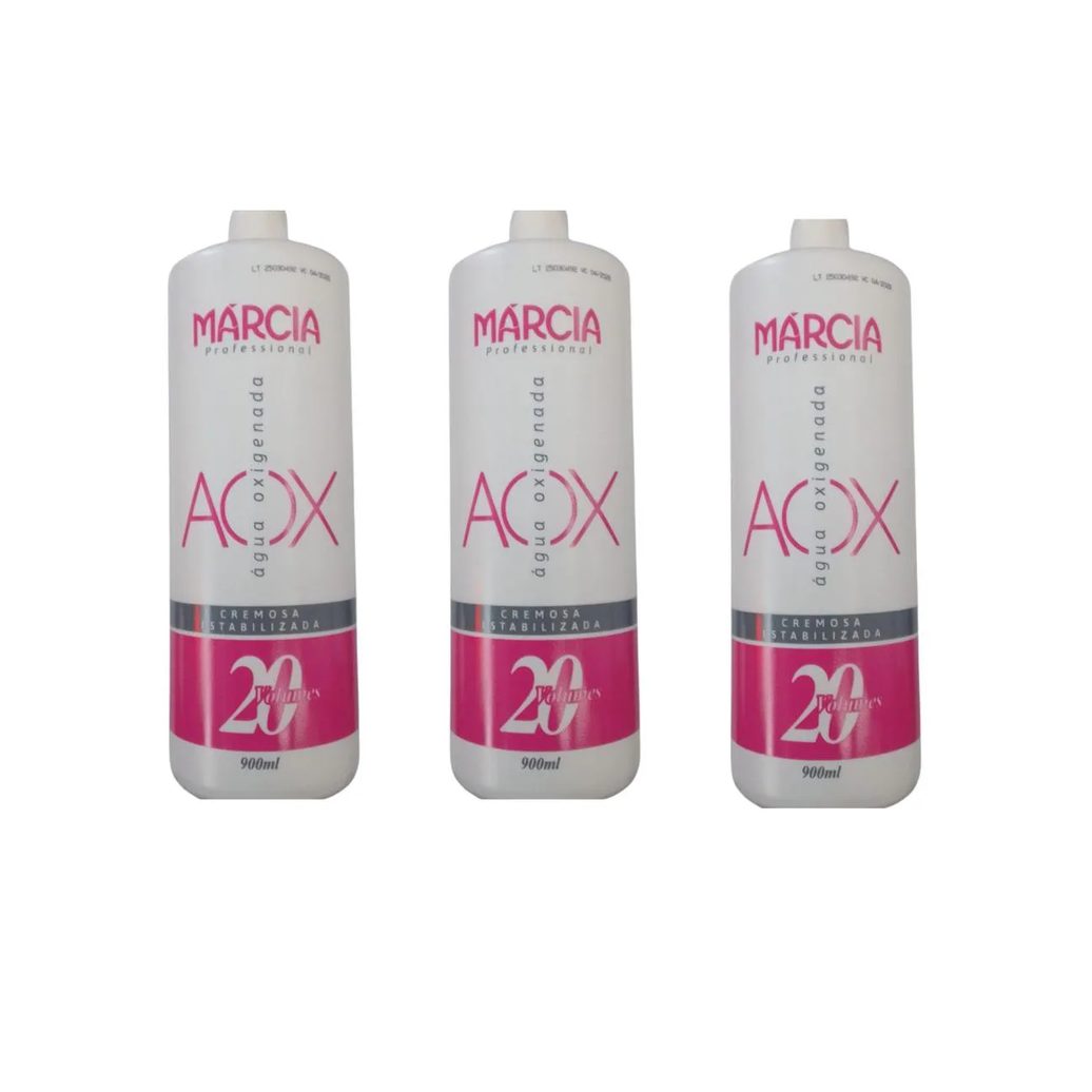 Água Oxigenada Marcia 900ml 20 Volumes Cremosa - Kit C / 3un