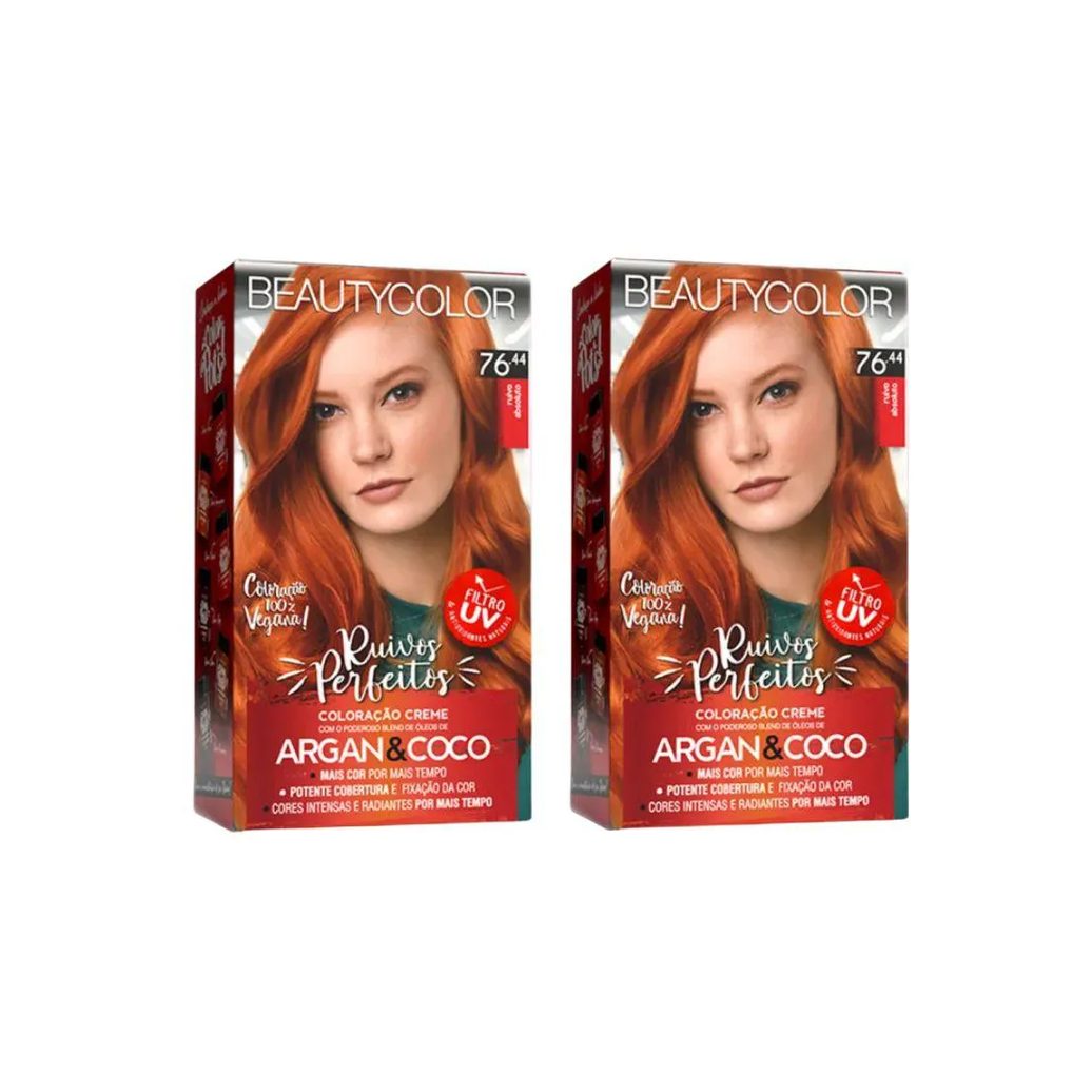 Coloraçao Beauty Color 76.44 Ruivo Absoluto - Kit C / 2un