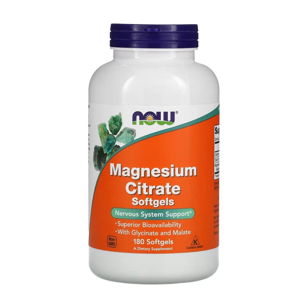 Citrato de Magnésio Now Foods 180 Softgels Importado