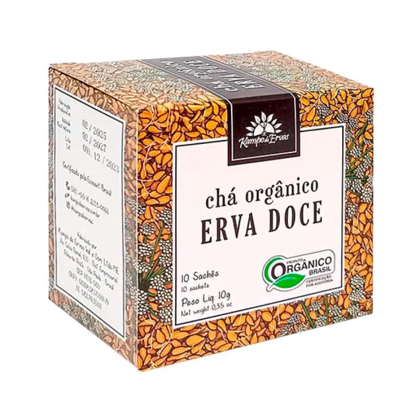Chá de Erva Doce Orgânico Kampo de Ervas 10 Sachês