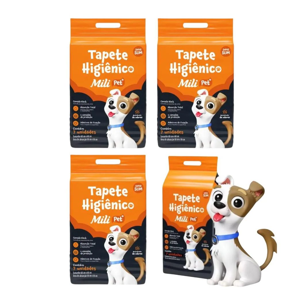 Kit C4 Tapete Higiênico C/ 7 Unidades - Mili Pet