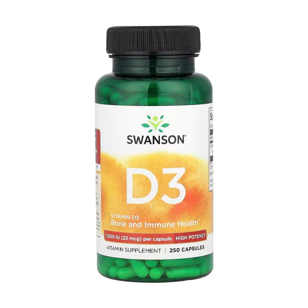 Vitamina D3 25mcg Swanson 250 Cápsulas Importado