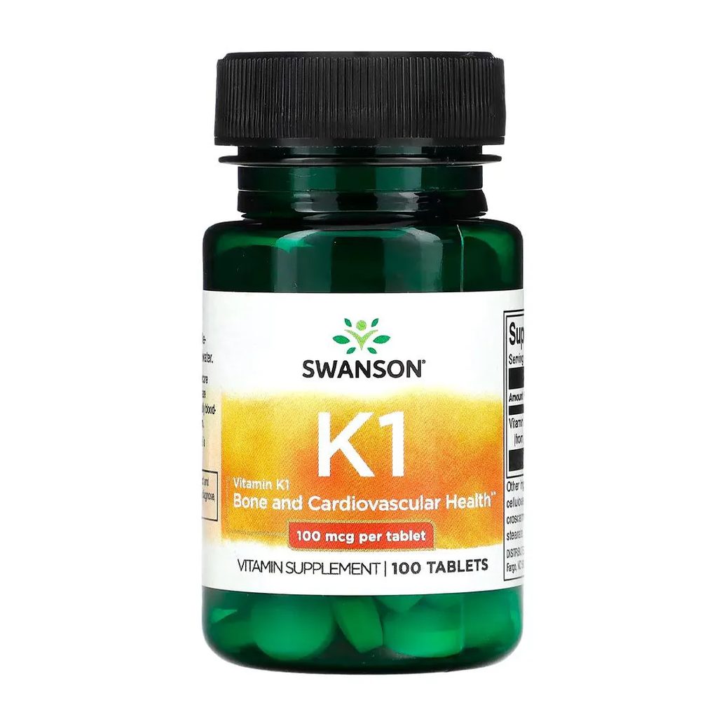Vitamina K1 100mcg Swanson 100 Tablets Importado