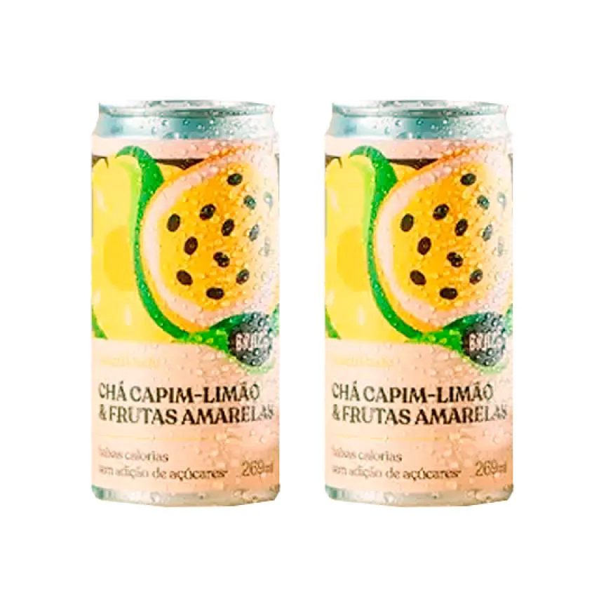 Kit 2x: Chá de Capim Limão com Frutas Amarelas Gaseificado Brazô 269ml