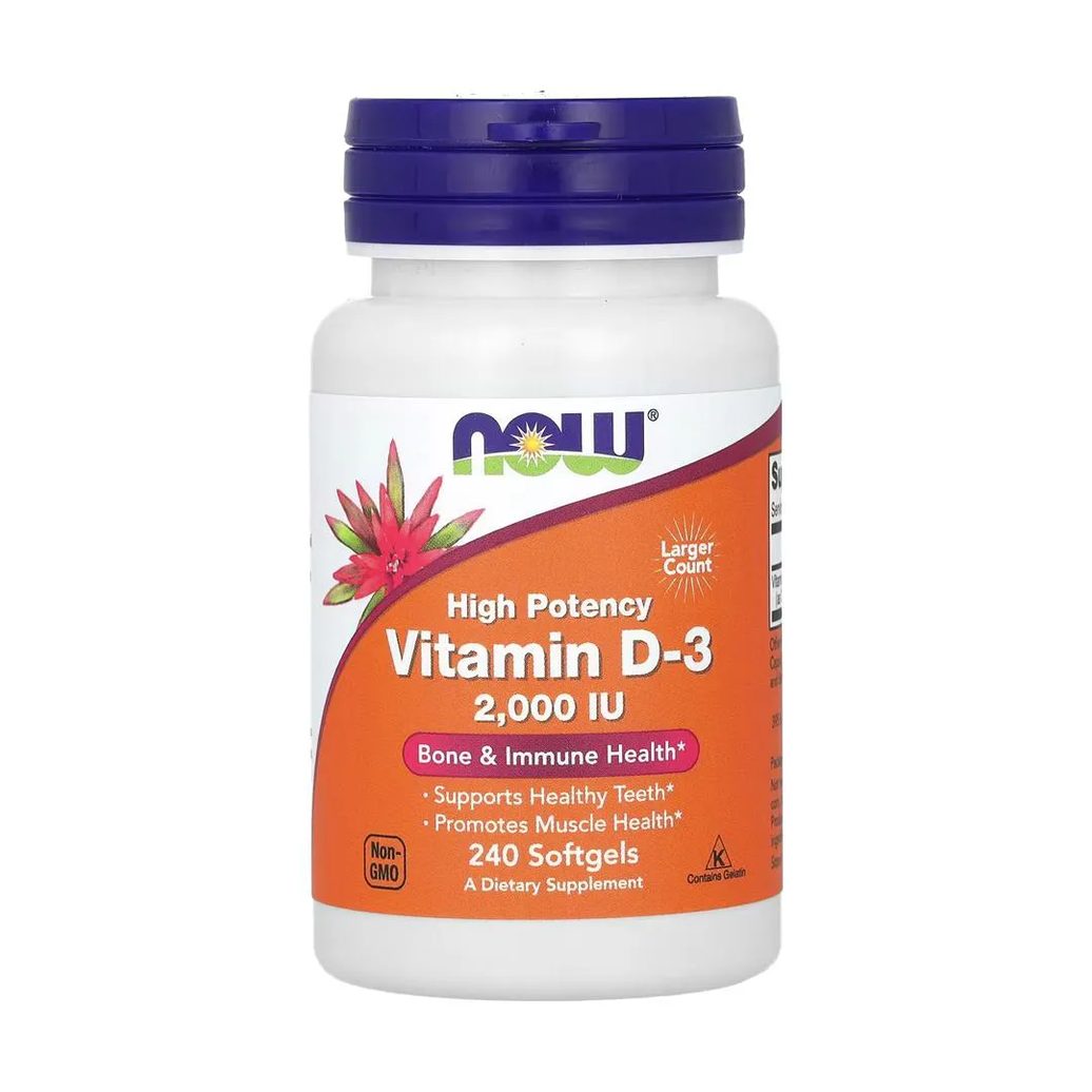 Vitamina D3 2000 IU Now Foods 240Sof Importado