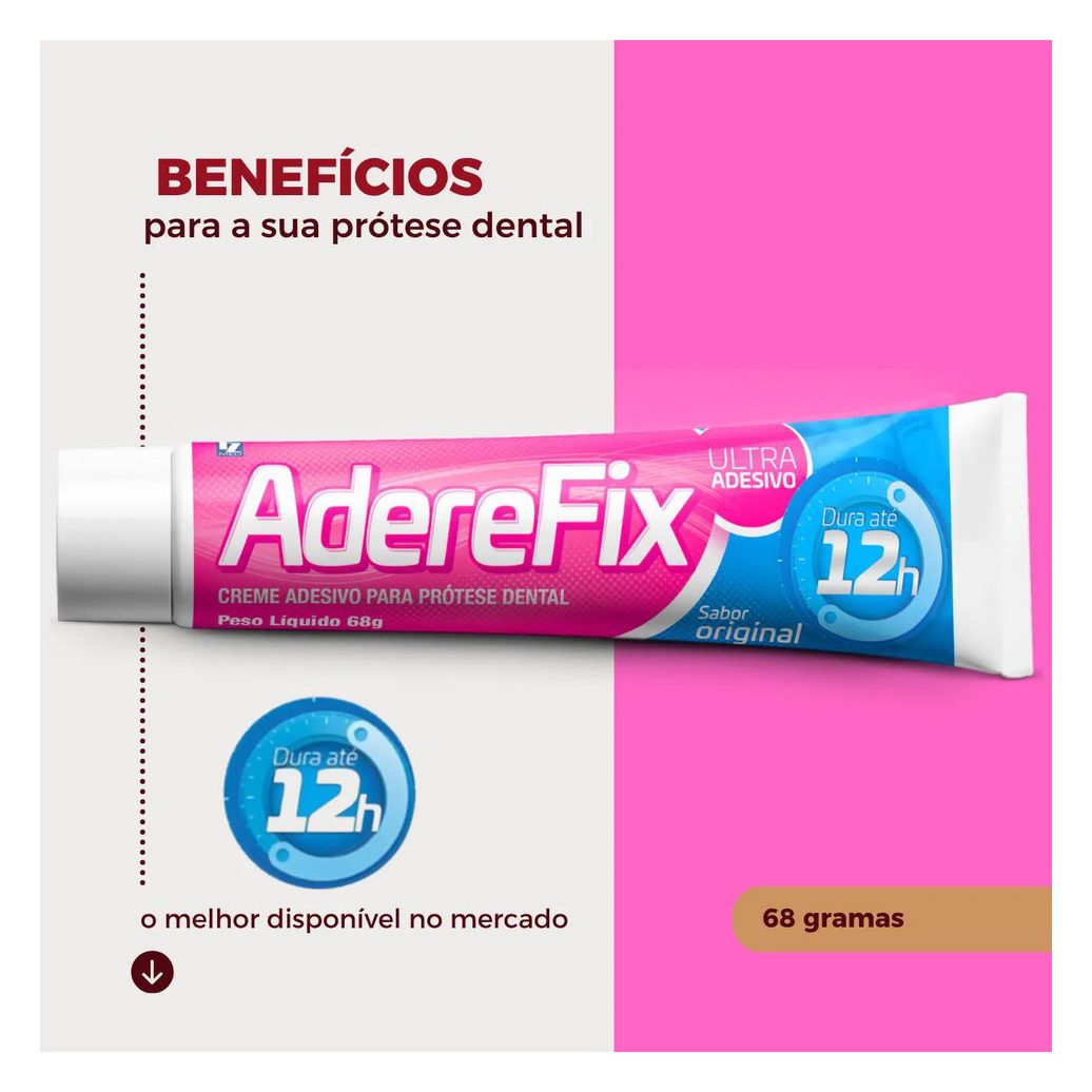 Aderefix Creme Fixador de Protese Dentaria Original 68g(para Dentadura)