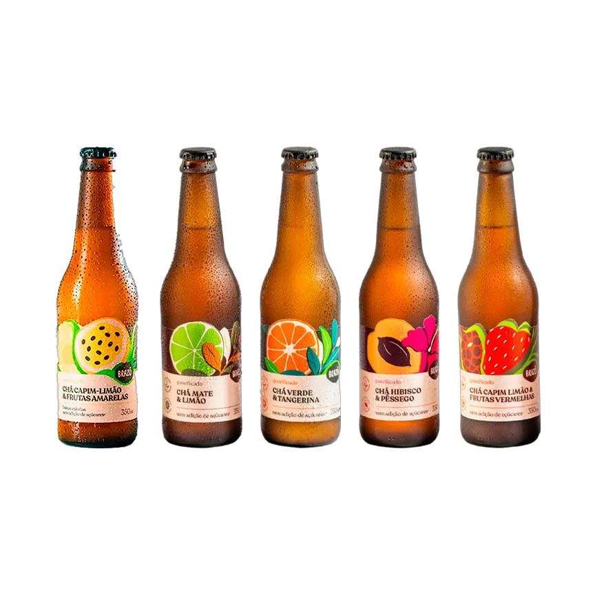 Kit 5 Chás Brazô 350ml: Sabores Variados
