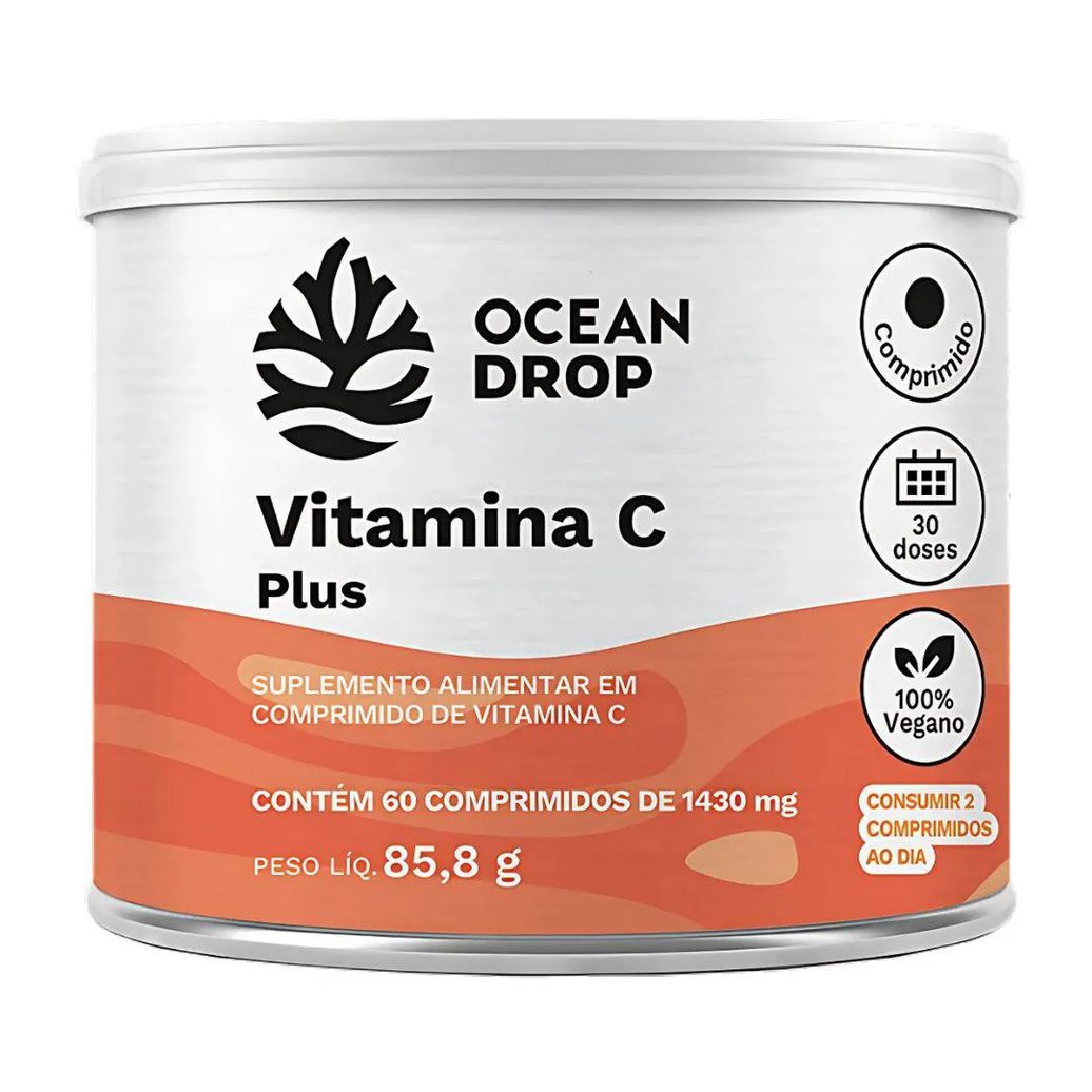 Vitamina C Plus Vegano (60 Tabletes) - Ocean Drop