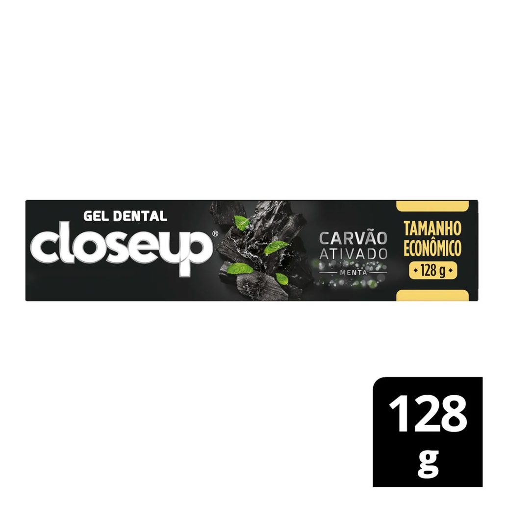 Gel Dental Closeup Branco Radiante Carvão Ativado e Menta 128g