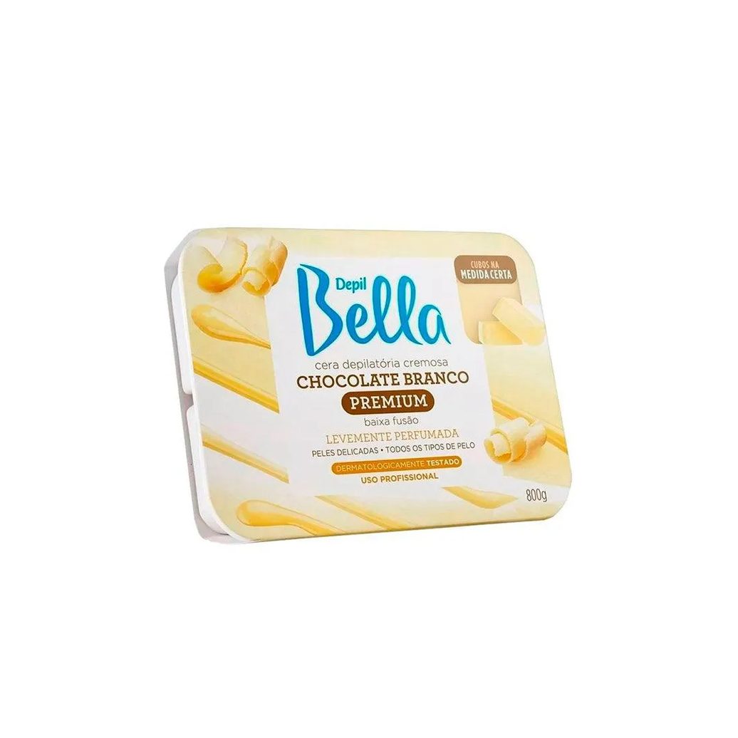 Cera Quente Depilatória Depil Bella Chocolate Branco 800g