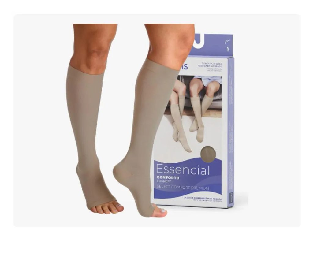 Meia de Compressão Select Comfort Premium 15-20 Mmhg Ad Panturrilha Ponteira Aberta - Sigvaris M2