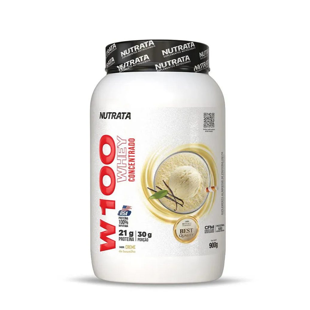 W100 Whey Baunilha Nutrata 900 G Pote