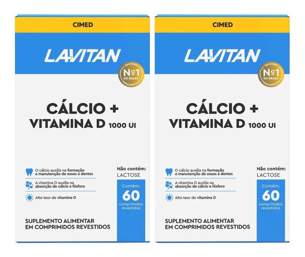Kit 2 Lavitan Cálcio + Vitamina D 1.000 UI com 60cpr - Cimed